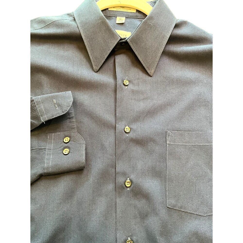 Van Heusen Navy Long Sleeve Dress Shirt Size‎ 16 1/2 34/35 Cotton Blend